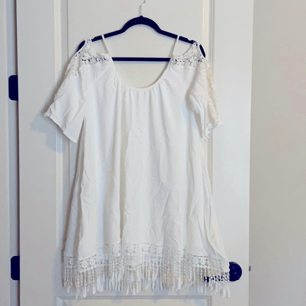 Milumia Summer Cold Shoulder Crochet Beach Dress